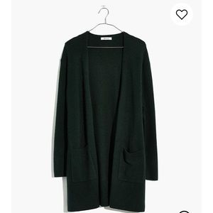 Dark green Madewell long cardigan
